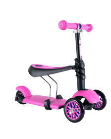 Tõukeratas istmega YBIKE Glider 3 in 1, Pink